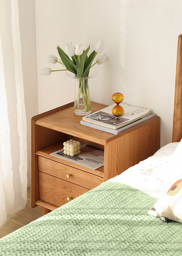 Classic Solid Cherry Wood Nightstand