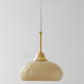 Demi E27 retro and vintage style pendant light, cream lampshade