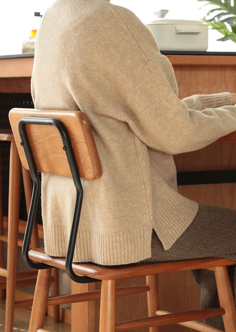 Chocolate Solid Cherry Wood Chair, close up