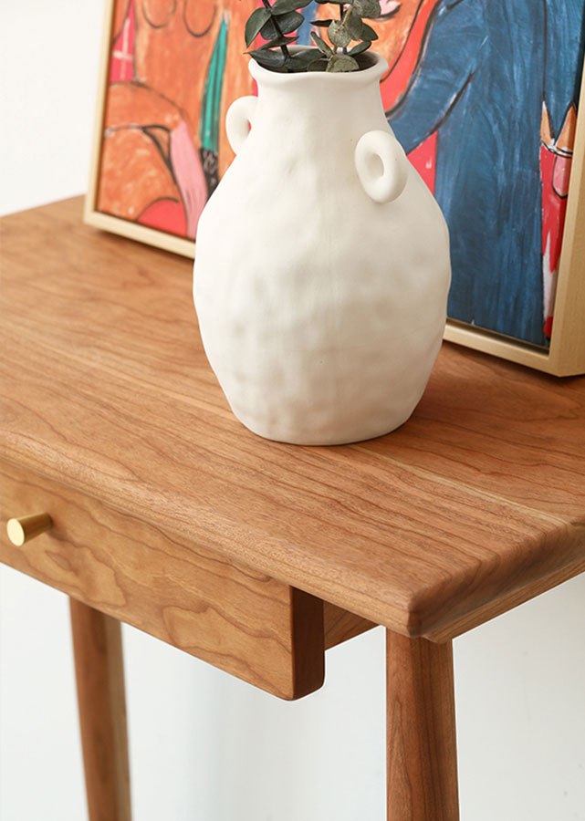 Compact Solid Wood Side Table