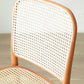 Chari Solid Beech (Cherry colour) and Rattan Chair, close up