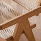 Hans Solid Cherry Wood Chair with Armrest, close up