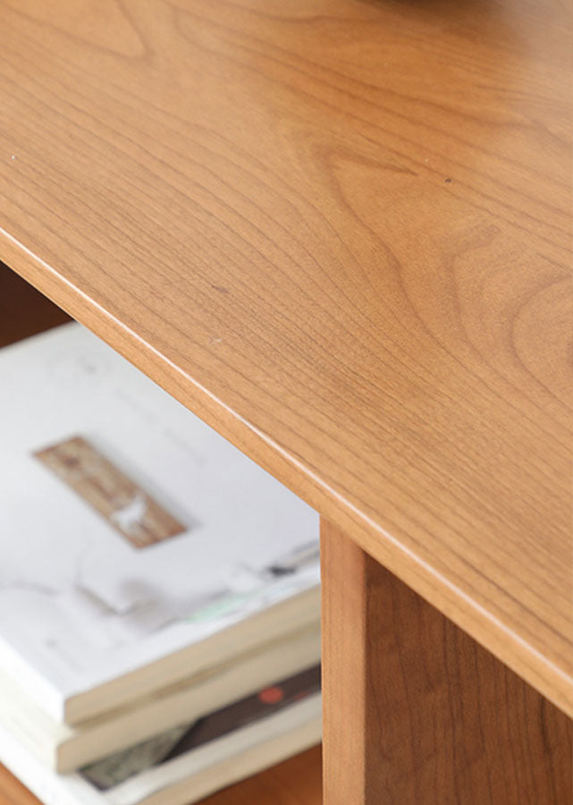 Bass Solid Cherry Wood Accent Sideboard, close up of solid wood