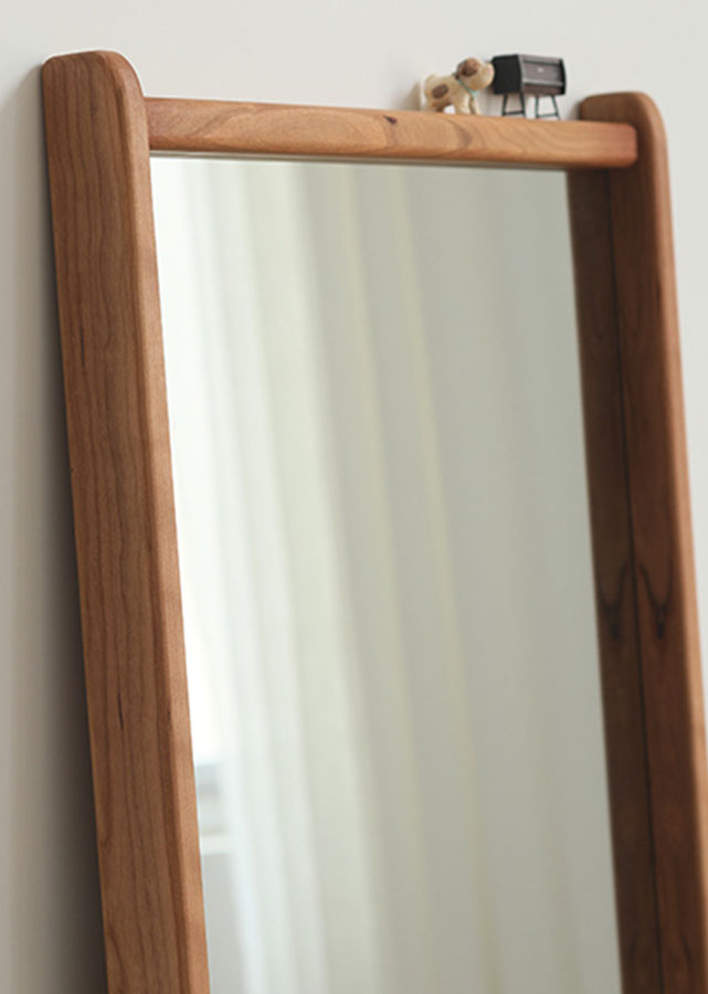 Arca Solid Cherry Wood Standing Mirror