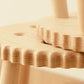 Biscuit Solid Wood Stool, close up