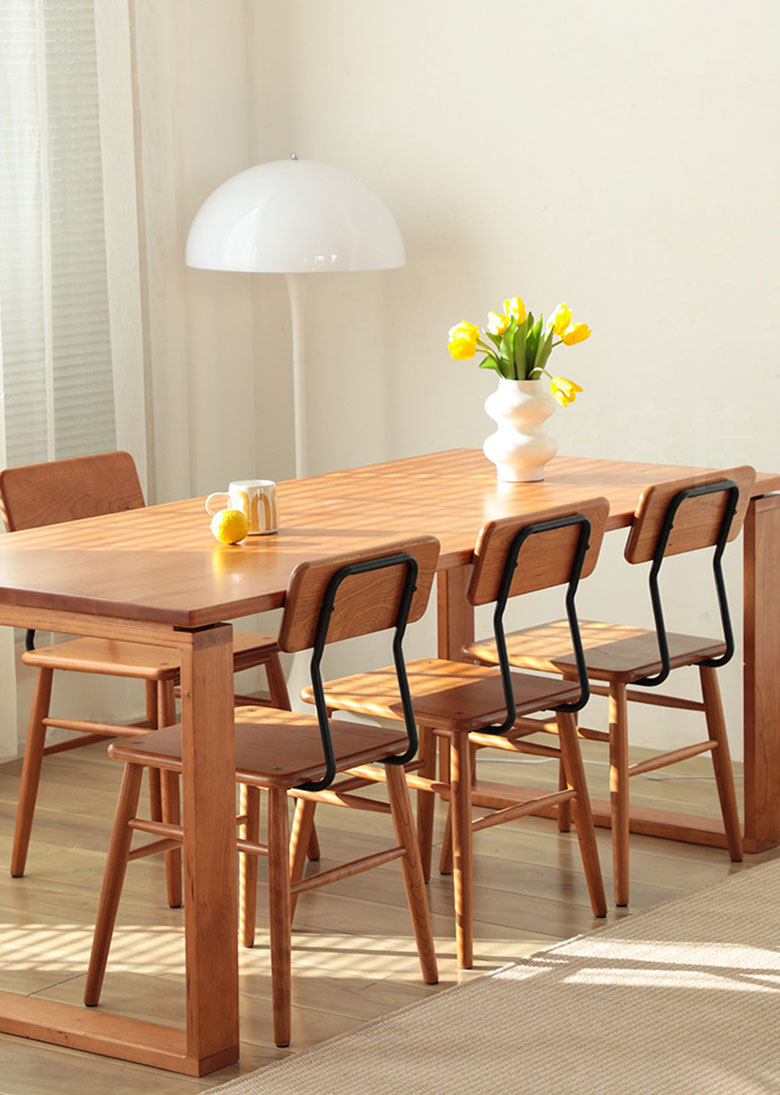 Chocolate Solid Cherry Wood Chair, back view