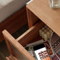 Levitate Solid Cherry Wood Nightstand, open drawer
