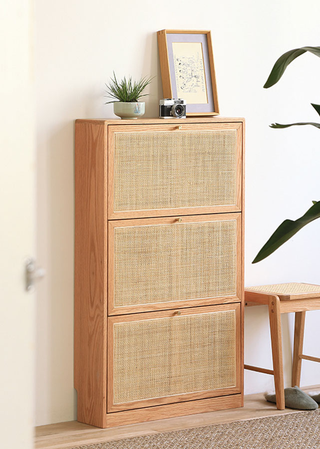 Ultra Thin Solid Wood Shoe Cabinet