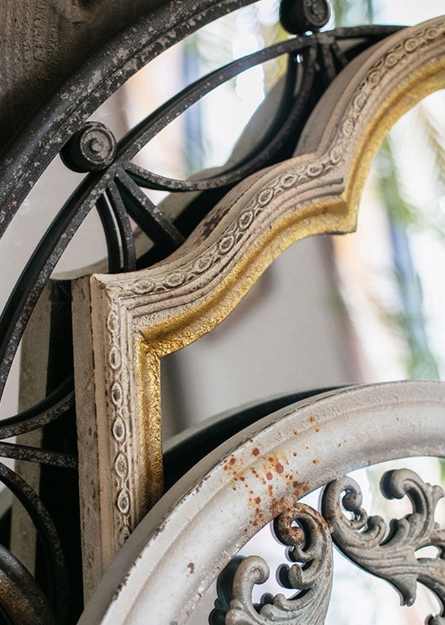 European Antique-Style Mirror, close up of frame