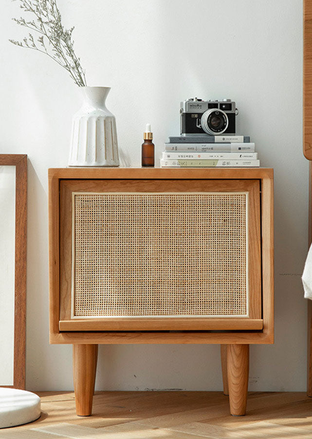 Rattan Solid Wood Nightstand