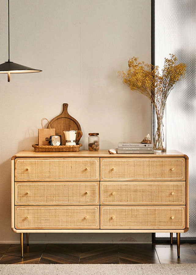 Lente Solid Ash Drawer Chest, 6 drawers