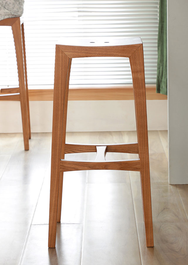 Minimalist Solid Wood Barstool