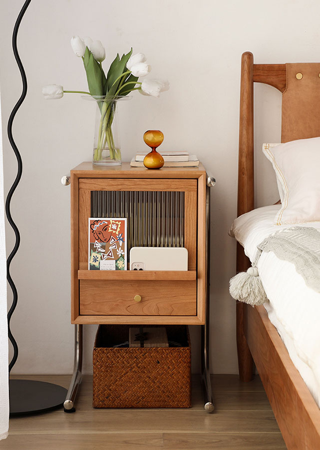 Levitate Solid Cherry Wood Nightstand