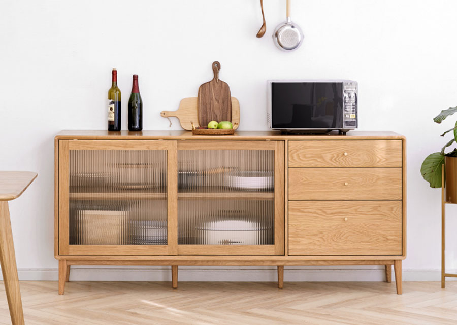 Bailey Solid Oak Dining Sideboard, bottom cabinet only.