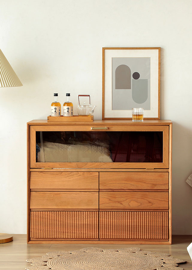 The Donovan Solid Cherry Wood Stackable Sideboard can be used without legs as well.