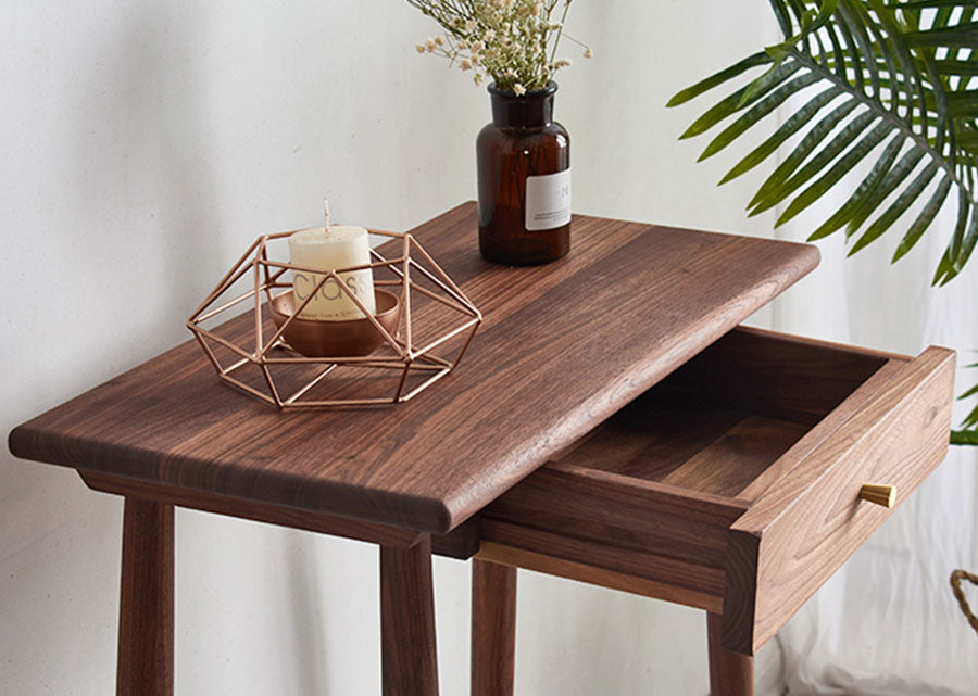 Compact Solid Wood Side Table