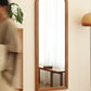 Arcus Solid Cherry Wood Full-Length Mirror, hung on wall