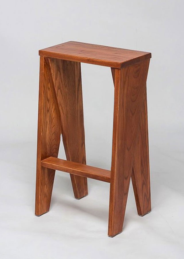 Solid Wood Ladder Barstool