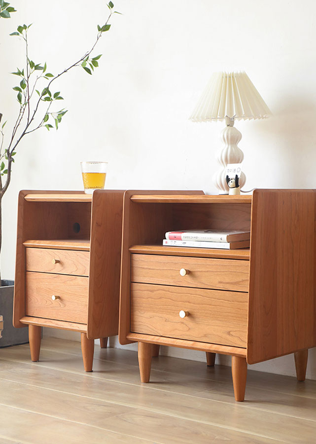 The Classic Solid Cherry Wood Nightstand comes in a variety of sizes from 35cm to 45cm.