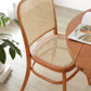 Chari Solid Beech (Cherry colour) and Rattan Chair, top view