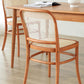 Chari Solid Beech (Cherry colour) and Rattan Chair, back view